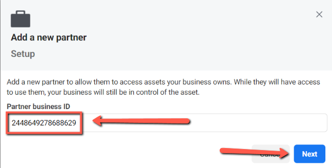 Add Partner ID Dialog