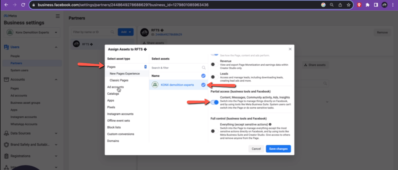 Assign Page Permissions