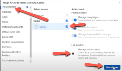 Assign Ad Account Permissions